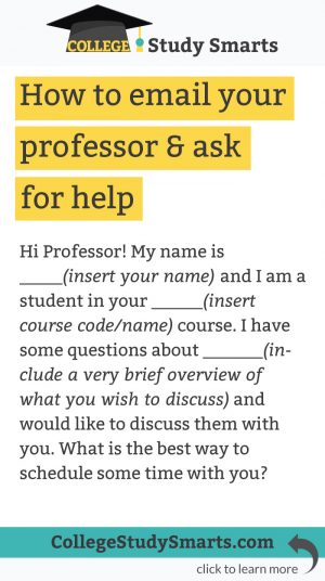 how to email your professor for help