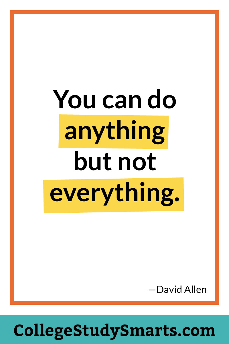 You can do anything but not everything.